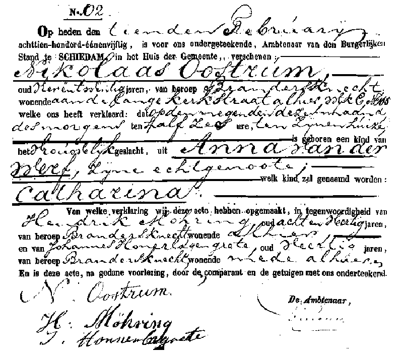 1851 Geb reg 62 Catharina dv N Oostrum - A vd Werf